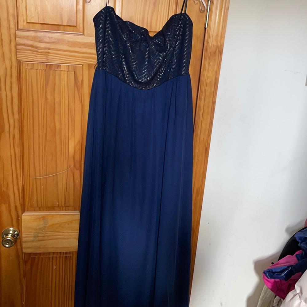 Forever 21 Navy Strapless Dress